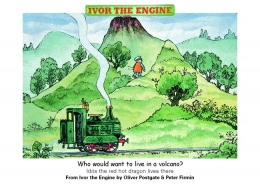 Ivor The Engine Postcard - Who would want to live in a volcano