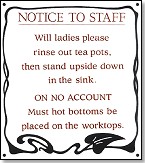 Metal Sign Teapots and Hot Bottoms